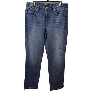 Nine West Women Stretch Medium Wash Blue Long Jeans Size-16